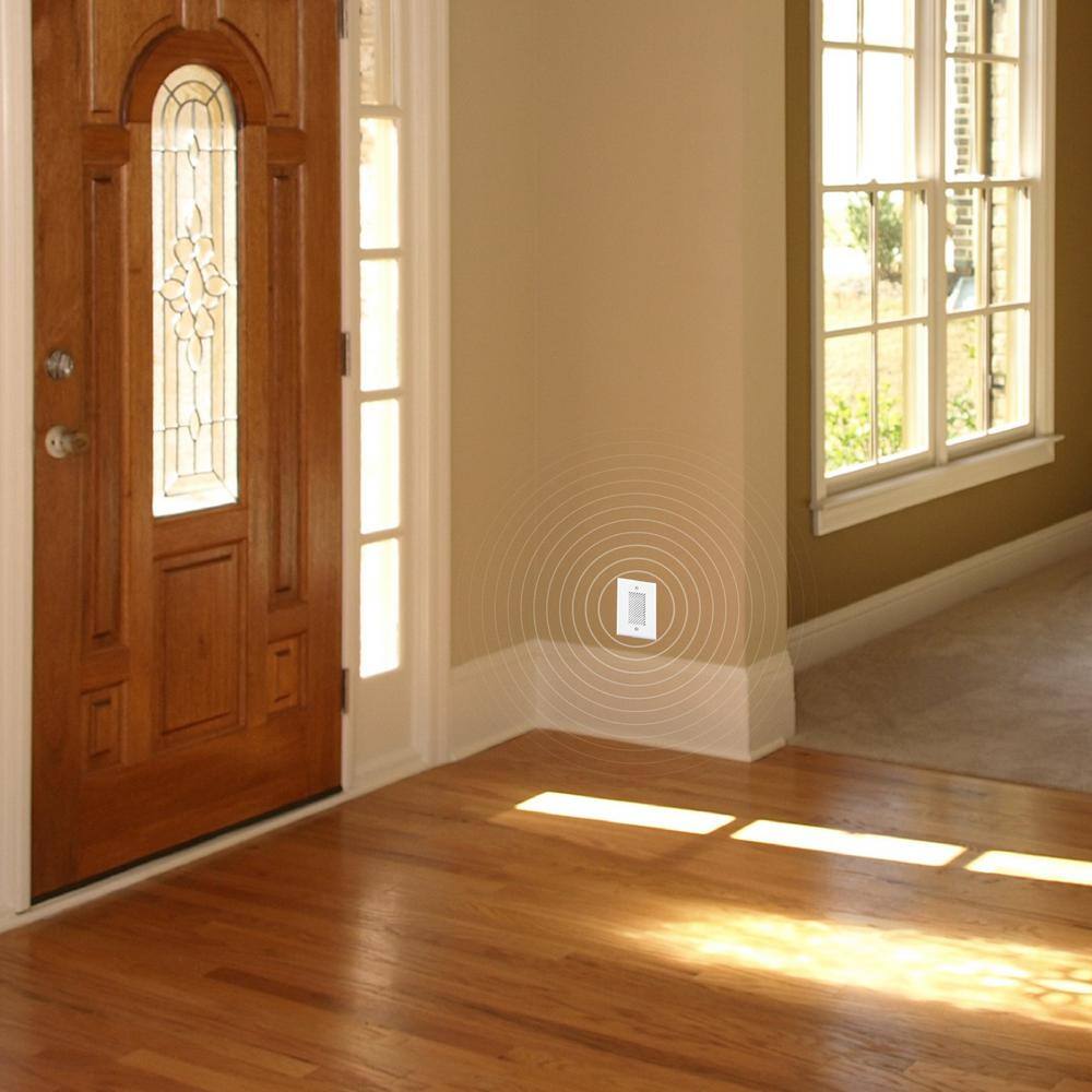 White Plastic Single-Gang Electronic Door Chime Kit with Lighted Button