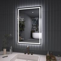 tydex Zen 24 in. W x 36 in. H Rectangular Frameless LED Light Anti-Fog Wall Bathroom Vanity Mirror in Polished Crystal DXMD-2436