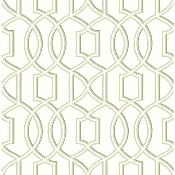 A-Street Prints Quantum Green Trellis Paper Strippable Roll (Covers 56.4 sq. ft.)
