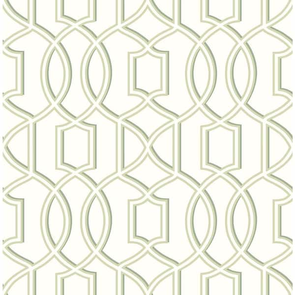 A-Street Prints Quantum Green Trellis Green Wallpaper Sample