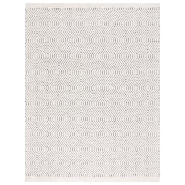 SAFAVIEH Marbella Ivory Black 8 ft. X 10 ft. Geometric Solid Color Area Rug