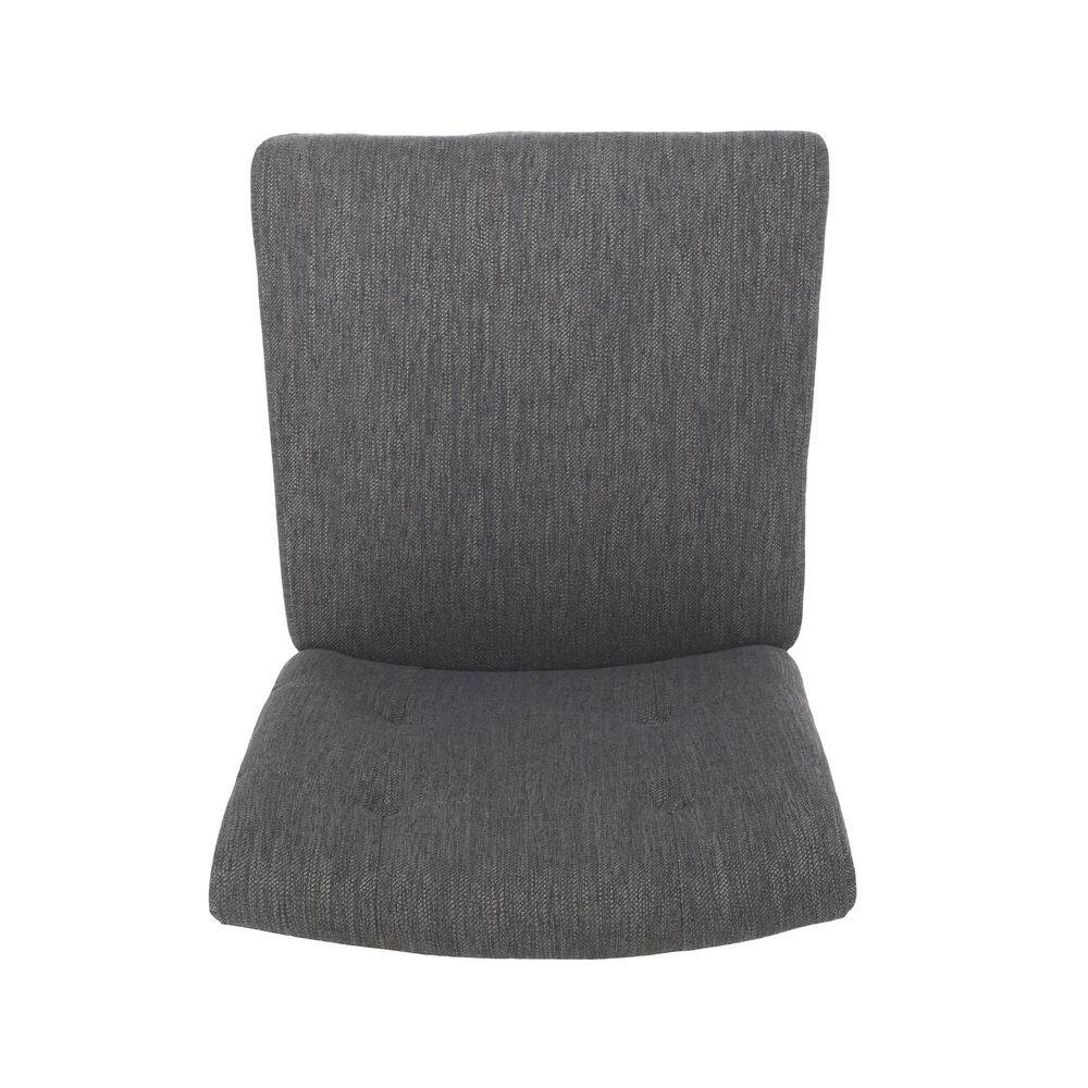 Charcoal and Gray Extra Tall Button Tufted Wood Counter Stools, Set of 2