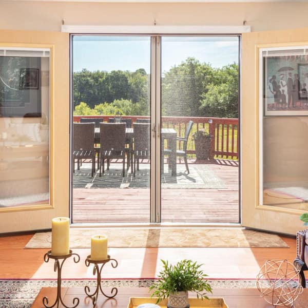 LARSON Brisa 72-in x 80-in White Aluminum Retractable Screen Door LARSON Brisa 72-in x 80-in White Aluminum Retractable Screen Door