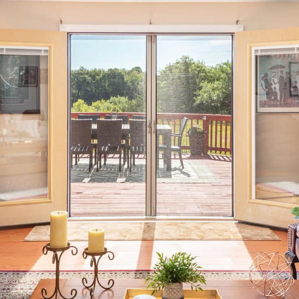 Magnetic Screen Door for 72 x 80 Inch French Door, Screen Itself Size: 74  x 81, Glass Sliding Door Heavy Duty Screen Door Mesh Curtain Keeps Bugs  Out for Patio, Sliding Or