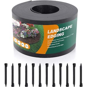 Black Plastic Garden Landscape Edging Flexible and Strengthened with Anti-UV Treatment ( 5 in. W  x 5 in. H)