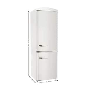 24in RETRO BOTTOM MOUNT 11cf Refrigerator Fast Freeze 110V in Cream
