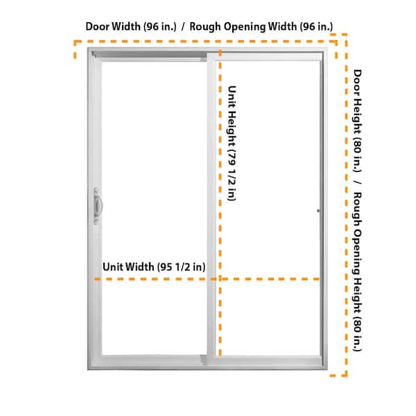 Full Lite Sliding Patio Door 8f0480, Patio Door Sizes