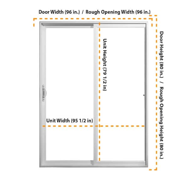 2- PANEL 8'0'' ROUGH OPENING HEIGHT (FRENCH STYLE) SLIDING DOOR