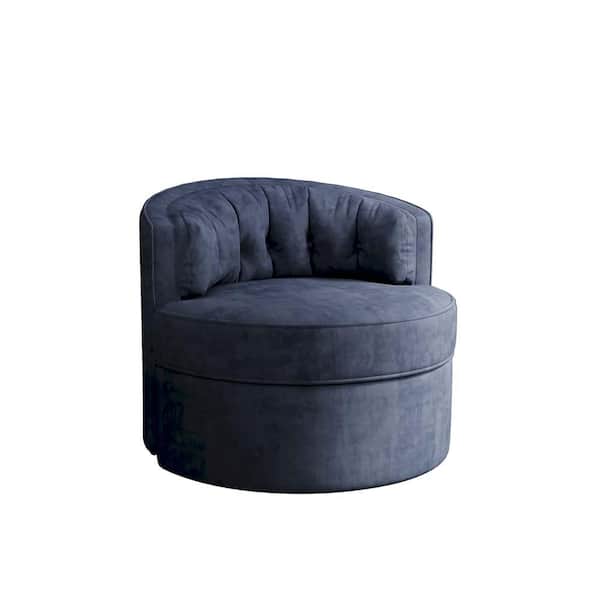 wetiny 33 in. Gray Wide Swivel Barrel Chair