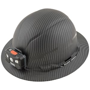 Non-Vented Full Brim Premium KARBN Hard Hat Class E with Headlamp