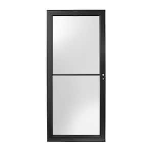 36 in. x 80 in. 3000 Series Black Right-Hand/Outswing Self-Storing Easy Install Aluminum Storm Door