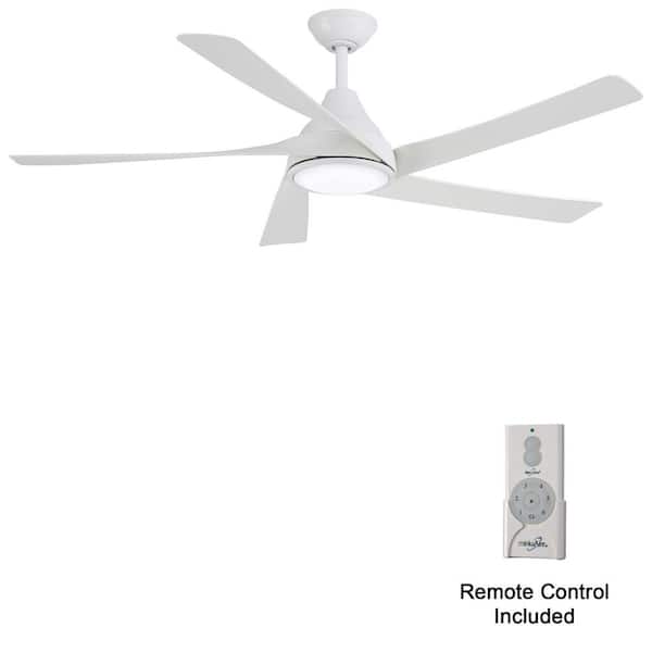 MINKA-AIRE Transonic 56 in. Indoor Flat White Windmill Ceiling Fan with Warm White Integrated LED with Remote Included