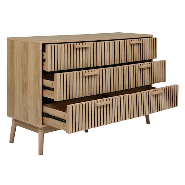 Unbranded 47.2 in. W x 15.7 in. D x 31.9 in. H Brown Linen Cabinet with 6 Drawers and Rubber Wood Legs