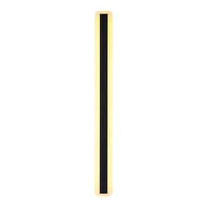 Hannah 23.6 in. Modern Linear Acrylic IP65 Waterproof Hardwired Black Outdoor Barn Wall Sconce Light, Integrated LED