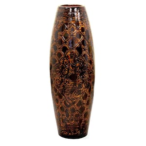 Uniquewise 31 in. Brown Modern Decorative Textured Design Floor Flower Vase,  for Living Room, Entryway or Dining Room QI004194 - The Home Depot