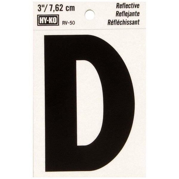 HY-KO 3 in. Vinyl Reflective Letter D