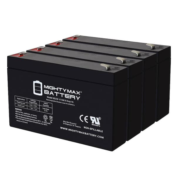 6-Volt 9Ah AGM Rechargeable Battery Deep Cycle UPS Backup Replacement for CyberPower OR1500LCDRM1U 4-Pack