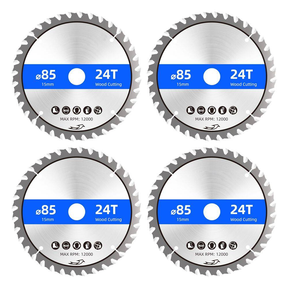 3-3/8 in. 24-Tooth Wood Plastic Composite Cutting TCT Carbide Circular Saw Blade Power Tool Accessory (4-Pack) price history on PriceWatchPro