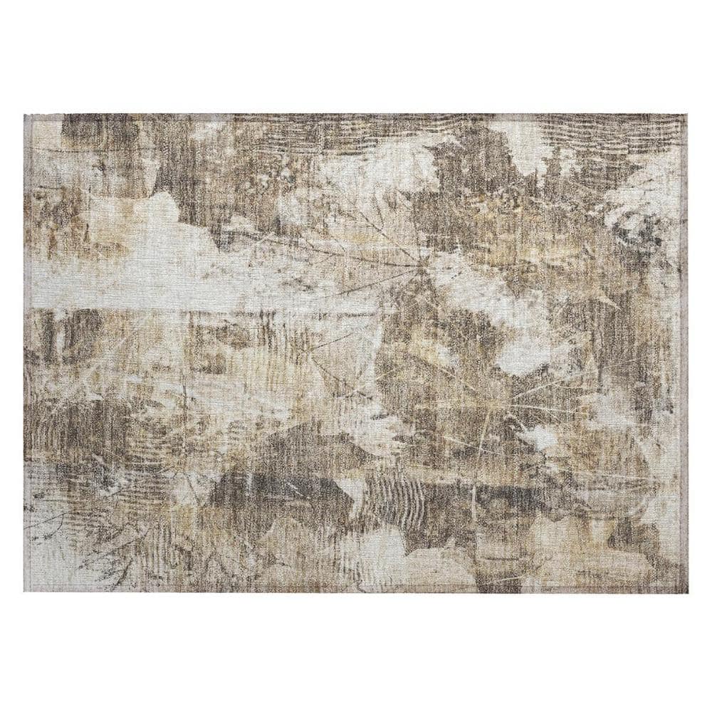 Taupe and Ivory 2 ft. x 3 ft. Woven Floral Rectangle Indoor/Outdoor Area Rug price history on PriceWatchPro