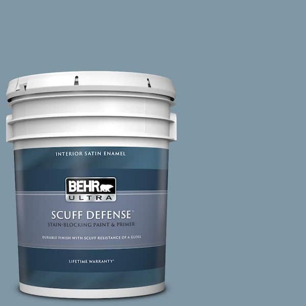 BEHR ULTRA 5 gal. #560F-5 Bleached Denim Extra Durable Satin Enamel Interior Paint & Primer