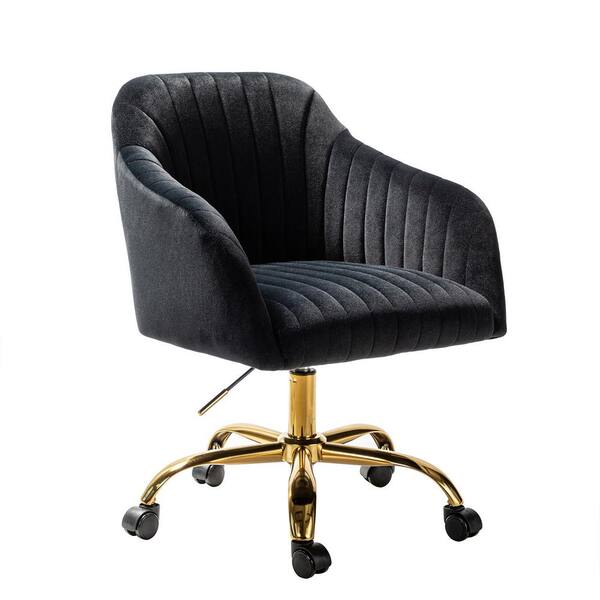 Velvet black desk chair discount