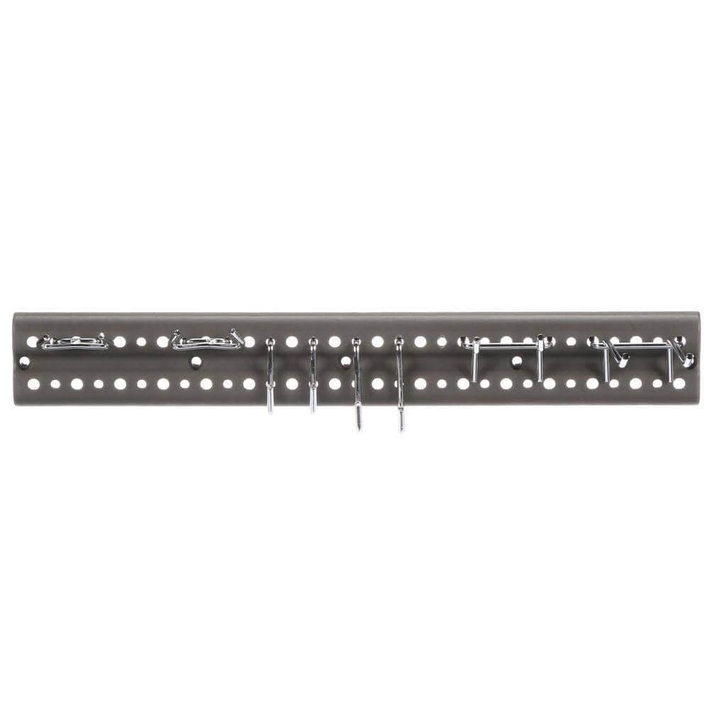 Gray Resin Peg Strip Kit with 10 Metal Hooks