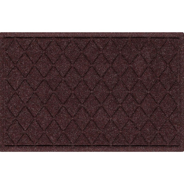 Bungalow Flooring Waterhog Argyle Bordeaux 23 in. x 35 in. PET Polyester Indoor Outdoor Door Mat