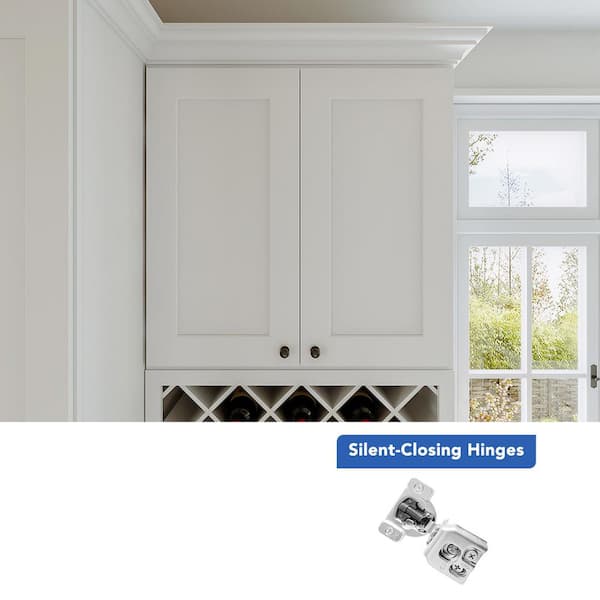 30 in. W x 12 in. D x 30 in. H Ready to Assemble Solid Wood Shaker Wall Kitchen Cabinet in White