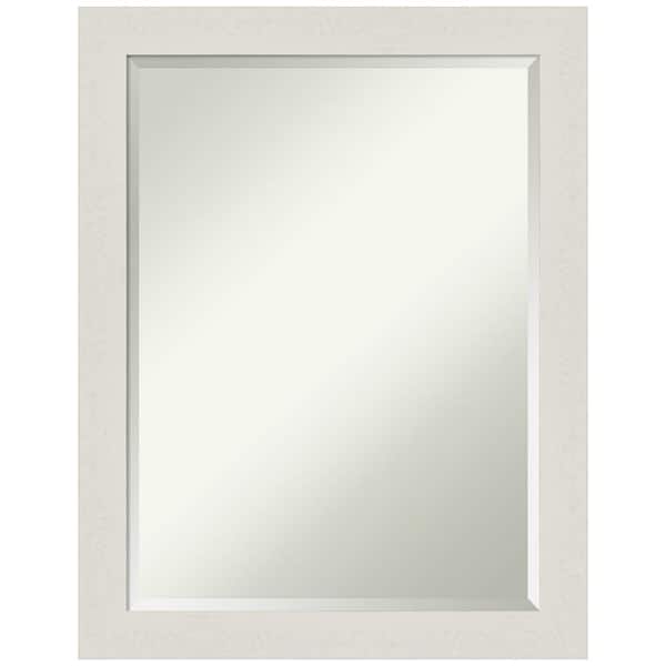 Amanti Art Medium Rectangle Distressed CreamWhite Beveled Glass Modern Mirror (27.5 in. H x 21.5 in. W)