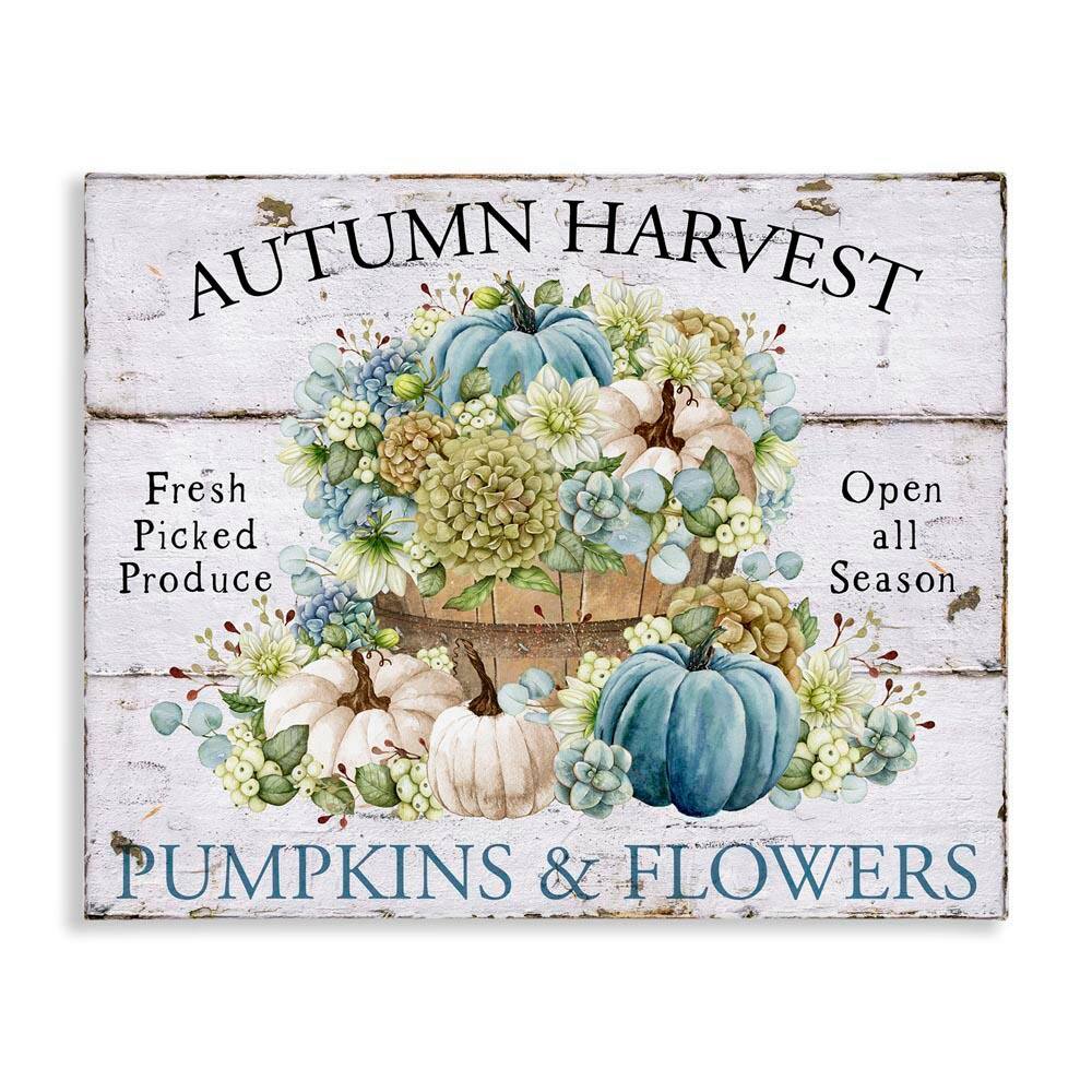 Pumpkins & Flowers Harvest by Creatif Belle Unframed Graphic Typography Art Print 40 in. x 30 in. price history on PriceWatchPro