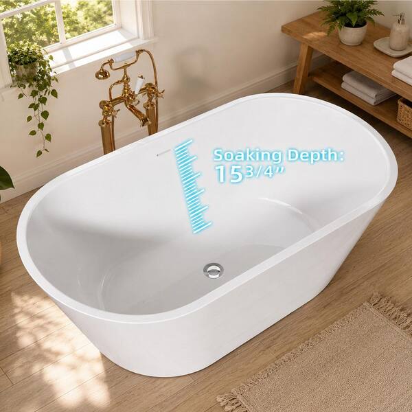 Zeafive Ane 67 in. x 29.5 in. Acrylic Freestanding Soaking Bathtub