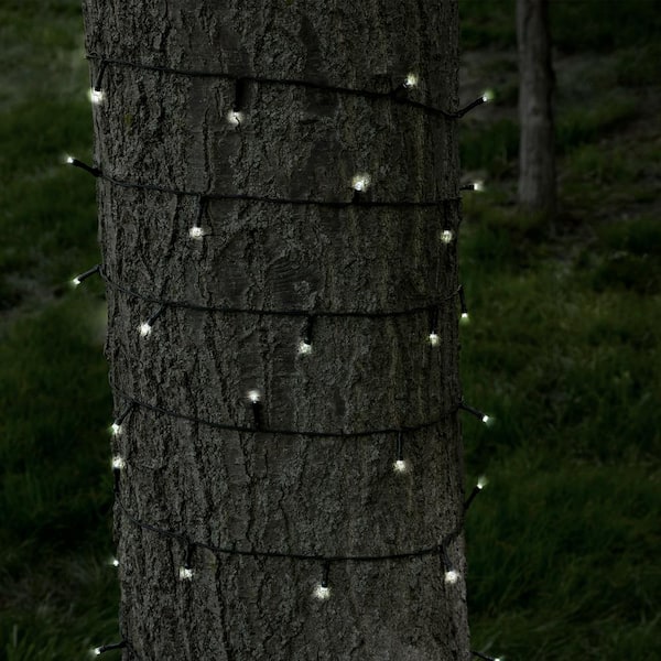 200 Bulb Outdoor 72 ft. L Solar Powered Integrated LED String Lights with Round Bulbs