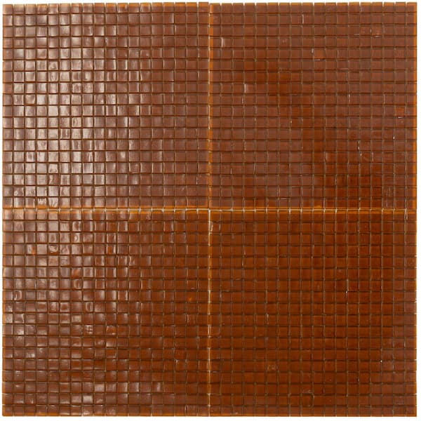 Skosh 11.6 in. x 11.6 in. Glossy Fire Beige Glass Mosaic Wall and Floor Tile (18.69 sq. ft./case) (20-pack)