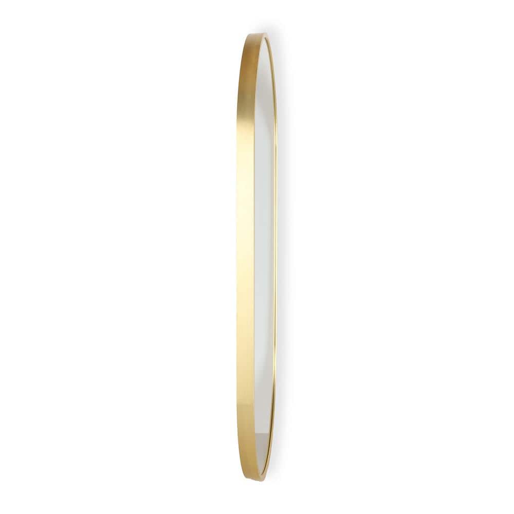 Elegant Gold Aluminum Oval Wall Mirror 16"x32"