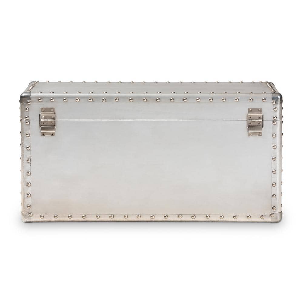 Serge Silver Metal Industrial Storage Trunk