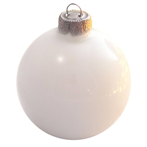 Whitehurst 2.75 in. White Polar Pearl Glass Christmas Ornaments (12-Pack)