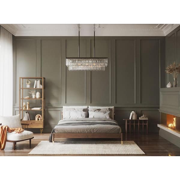 Glimmer Collection 4-Light Antique Bronze Luxe Linear Chandelier Light