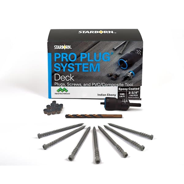1-Pack #10 x 2-3/4 in. Indian Ebony Epoxy Tory Flat-Head Pro Plug System Deck Screws (2.22 lbs. / 150-Piece)