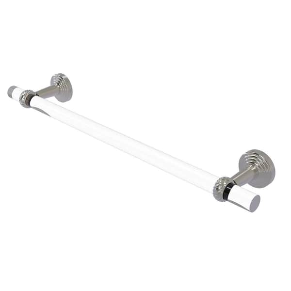 Allied Brass Pacific Beach 18 in. Towel Bar with Twisted Accents in Satin Nickel