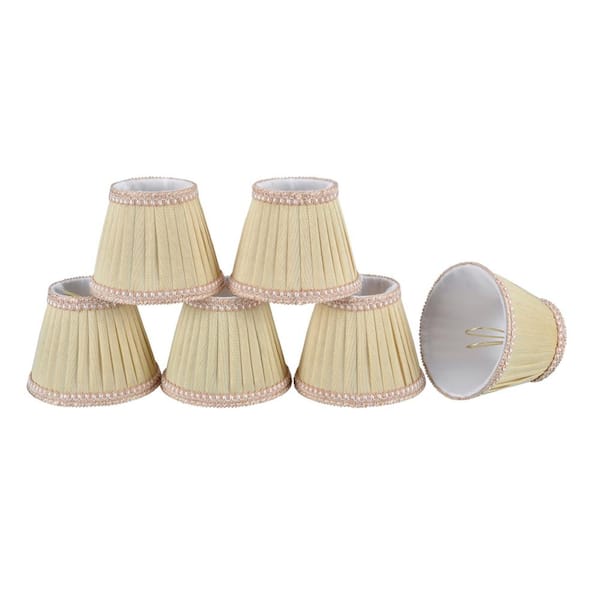 Aspen Creative Corporation 5 in. x 4 in. Ivory Pleated Empire Lamp Shade (6-Pack)