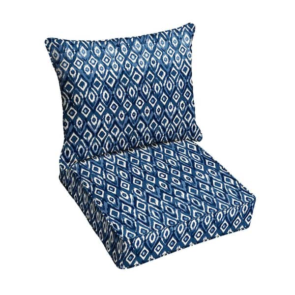SORRA HOME 22.5 x 22.5 Deep Seating Outdoor Pillow and Cushion Set in Sakari Ink