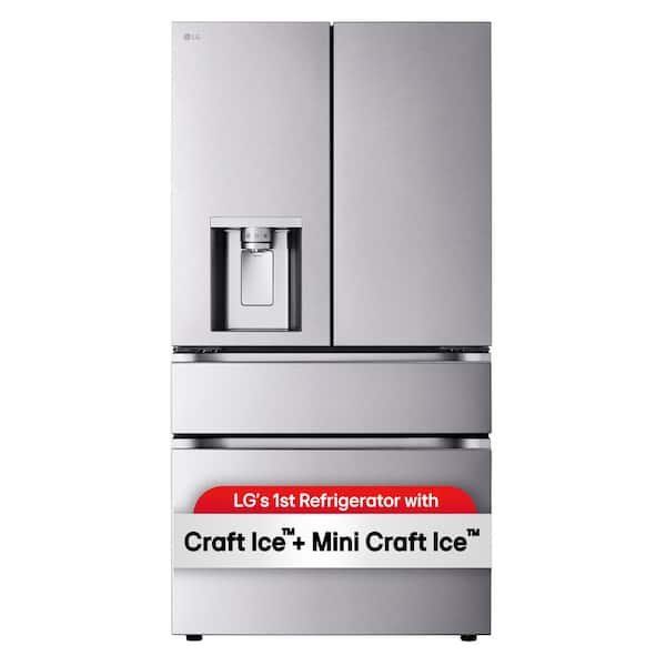 28.6 cu. ft. 4 Door French Door Refrigerator in PrintProof Stainless Steel with Mini Craft Ice & Water, Soft Close Door
