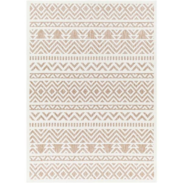 Livabliss San Cream/Tan Bohemian 8 ft. x 10 ft. Indoor/Outdoor Area Rug