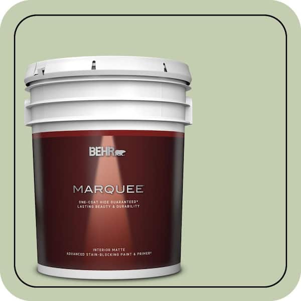 BEHR MARQUEE 5 gal. #M380-3 Growing Season One-Coat Hide Matte Interior Paint & Primer