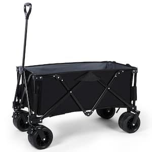 5 cu. ft. Oxford Fabric Folding Garden Cart with Anti-Slip Wheels, Adjustable Handle