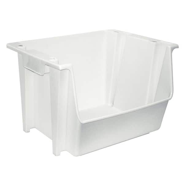 United Solutions 5 Gal. White Large Nesting/Stacking Bin