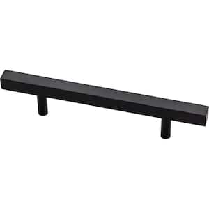 Simple Square Bar 3-3/4 in. (96 mm) Matte Black Cabinet Drawer Pull (10-Pack)