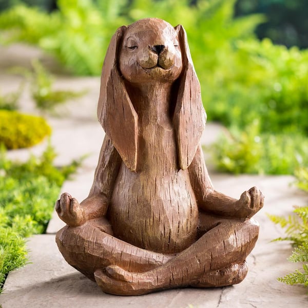 Evergreen Enterprises Yoga-Pose Rabbit Resin Garden Statue