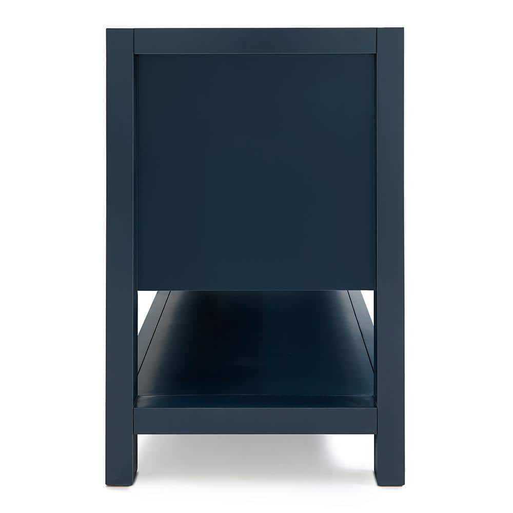 Midnight Blue 72" Double Freestanding Solid Wood Bathroom Vanity