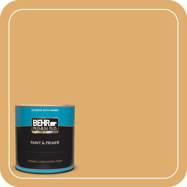 BEHR PREMIUM PLUS 1 qt. #320D-5 Sweet Maple Satin Enamel Exterior Paint & Primer